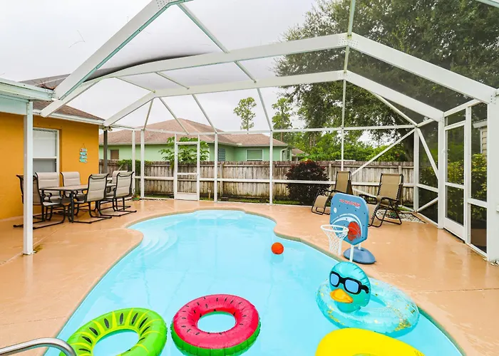 Pool & Fire Pit: Family-Friendly Palm Bay Home!