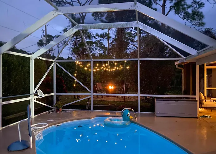 Pool & Fire Pit: Family-Friendly Palm Bay Home!